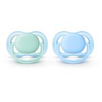 Chupetas-Ultra-Air-Dupla---Lisa-Azul-e-Verde---0-a-6-Meses---Philips-Avent