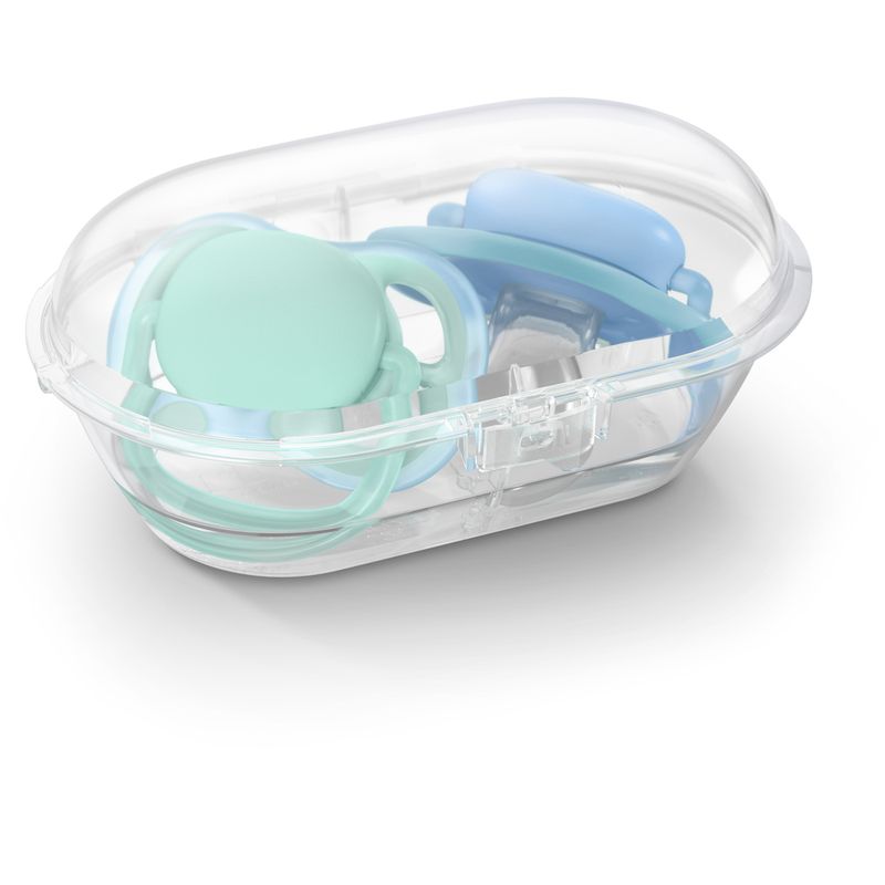 Chupetas-Ultra-Air-Dupla---Lisa-Azul-e-Verde---0-a-6-Meses---Philips-Avent
