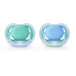 Chupetas-Ultra-Air-Dupla---Lisa-Azul-e-Verde---6-a-18-Meses---Philips-Avent