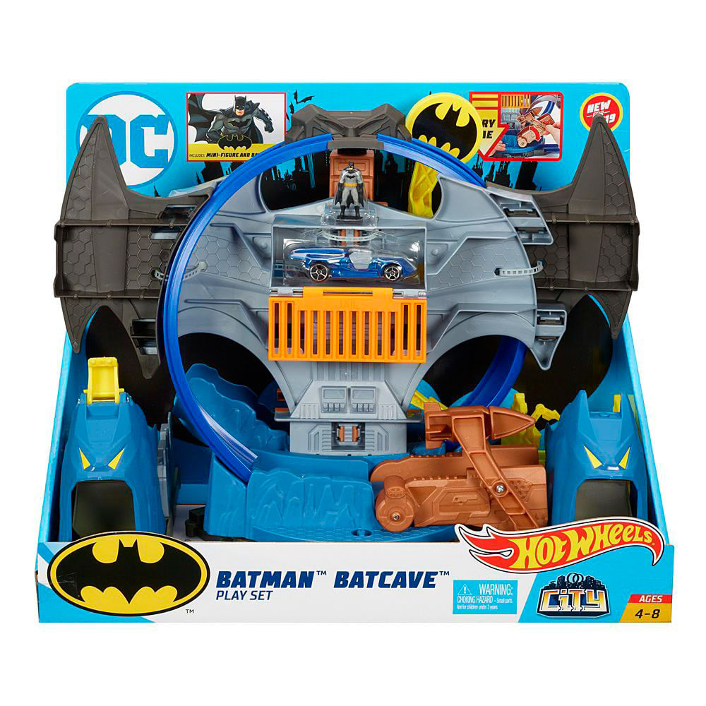 Pista Hot Wheels - Batcaverna - DC - Batman - Mattel - Ri Happy