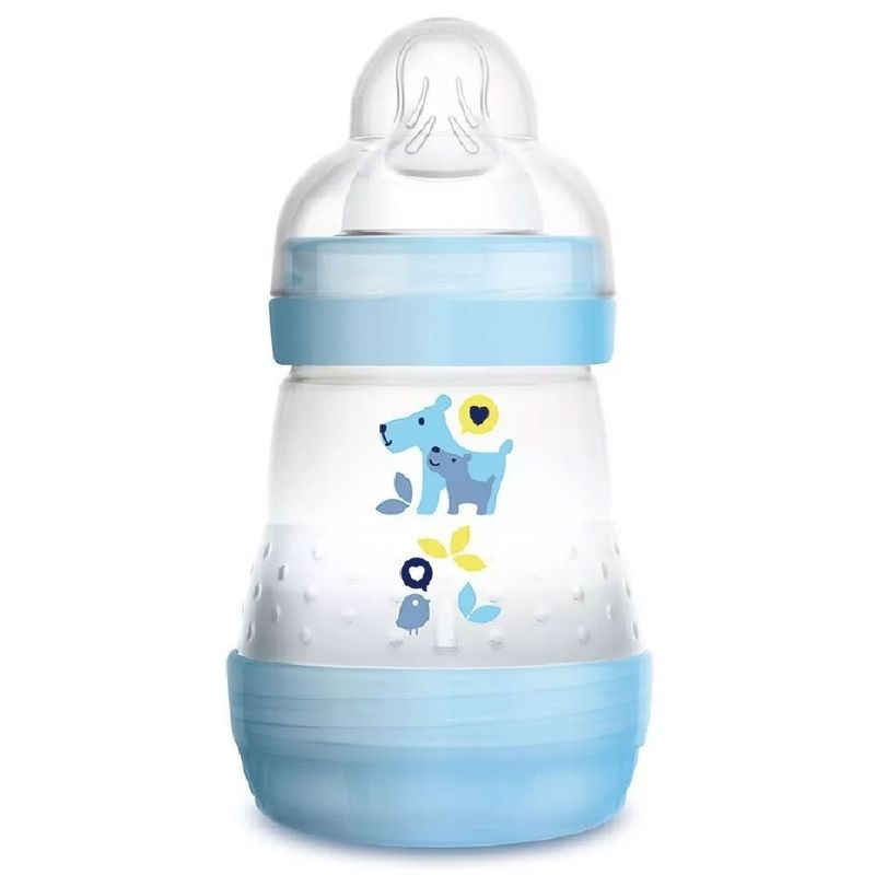 Mamadeira-First-Bottle-Boys-260-ml---Azul---Caes_Frente