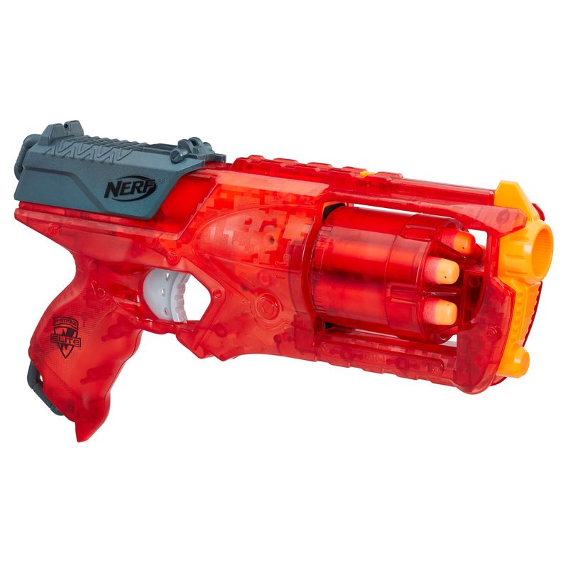 Arma Lançadora de dardos Tipo Nerf fit Vermelho 4 dardos Hero