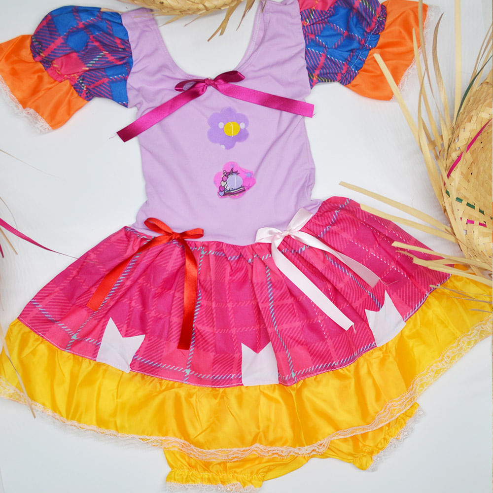 Vestido Infantil Festa Junina São João Caipira Com Chapéu M - Ri Happy