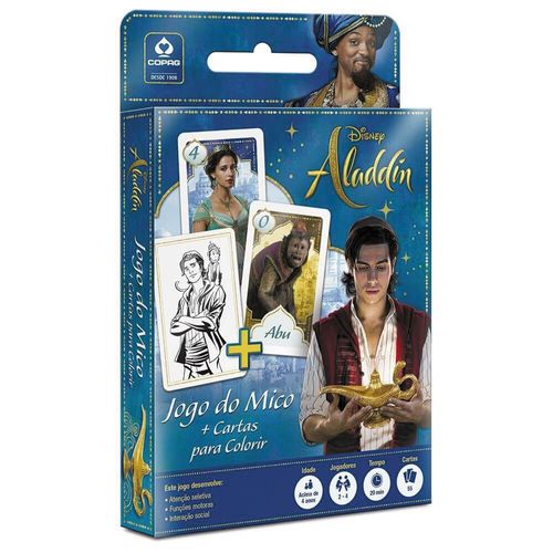 Conjunto de Jogos - Disney - Aladdin - Jogo do Mico e Cartas para Colorir - Copag