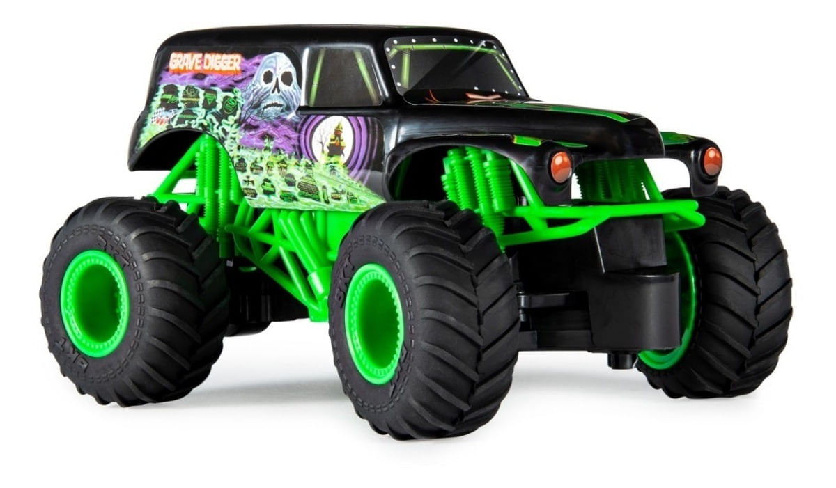 Monster Jam 1:24 - Carro com Controle Remoto - Grave Digger - Sunny - Ri  Happy