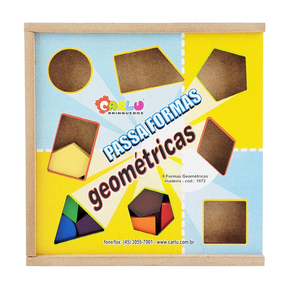 Brinquedo Educativo de Encaixar Peças Formas Geométricas em Madeira - Ri  Happy