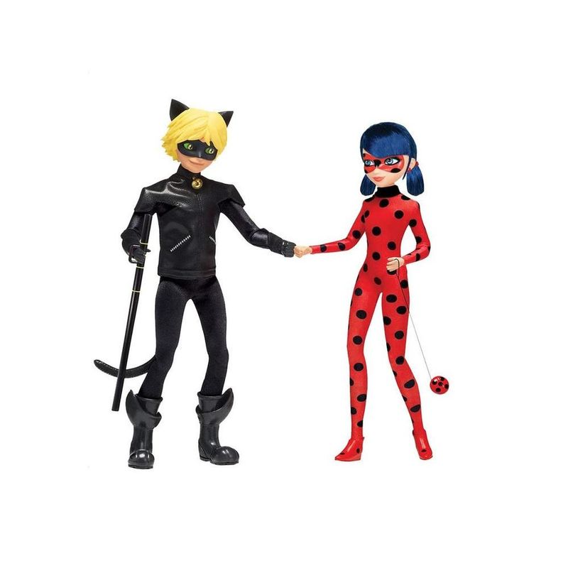Bonecos Articulados - Lady Bug - Cat Noir - Superhero Mission Accomplished  - Miraculous - Multikids