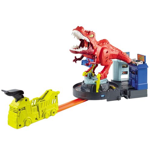 Pista de Percurso e Veículo - Hot Wheels City - T-Rex Demolidor - Mattel