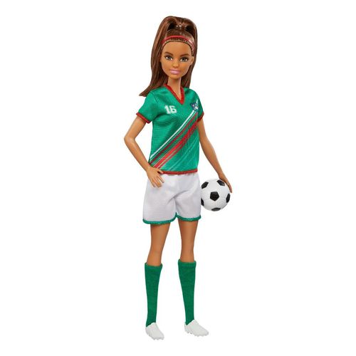 Boneca Articulada - Barbie - Soccer Doll - Morena - Camisa 16 - Mattel