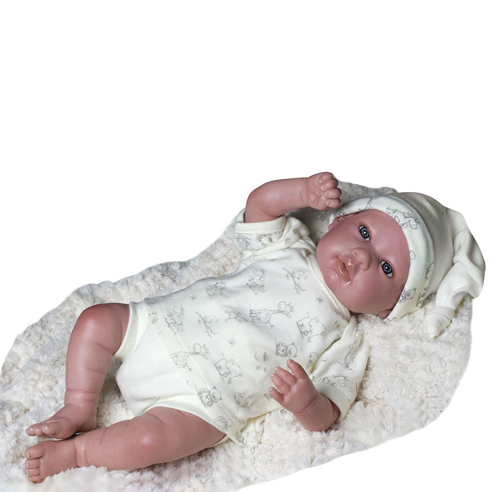 Boneca Bebê Reborn Olhos Abertos 40cm - Baby Brink