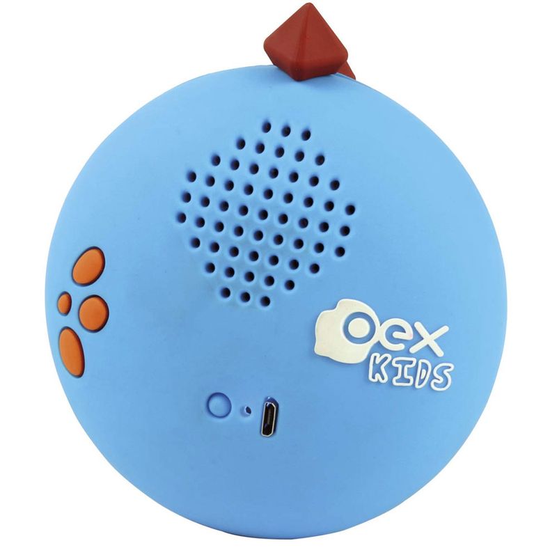 Caixa-de-Som-Portatil---Bluetooh---5W-RMS---Dino---Azul---OEX-Kids
