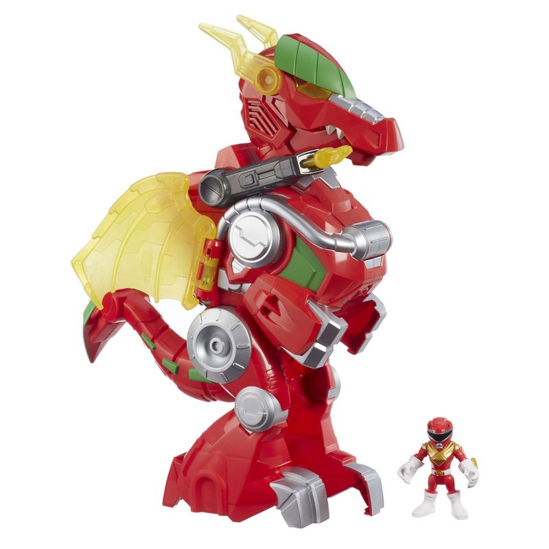 Figura-com-Luzes-e-Sons---39Cm---Power-Rangers---Power-Morph---Red-Ranger-e-Dragon-Thunderzord---Hasbro