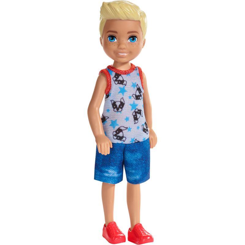 Mini-Boneca---Familia-da-Barbie---Chelsea-Club---Loiro---Regata-Cachorro---Mattel