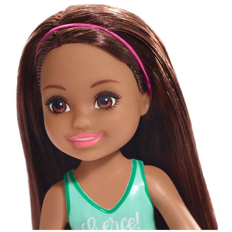 Mini-Boneca---Familia-da-Barbie---Chelsea-Club---Morena---Blusa-Tigre---Mattel