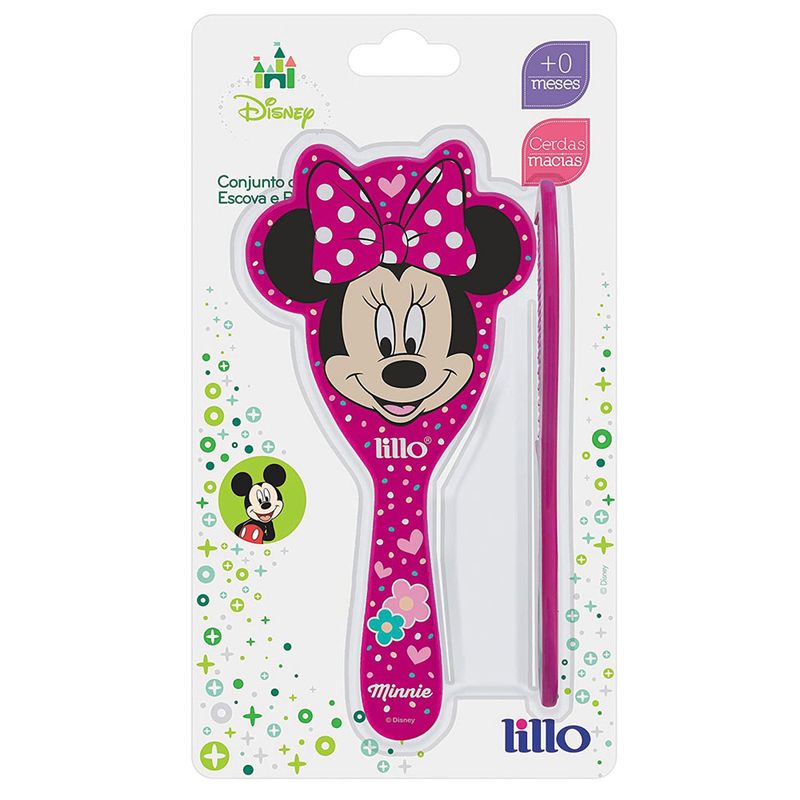 Conjunto-de-Higiene---Escova-de-Cabelo-e-Pente---Disney---Minnie-Mouse---Lillo