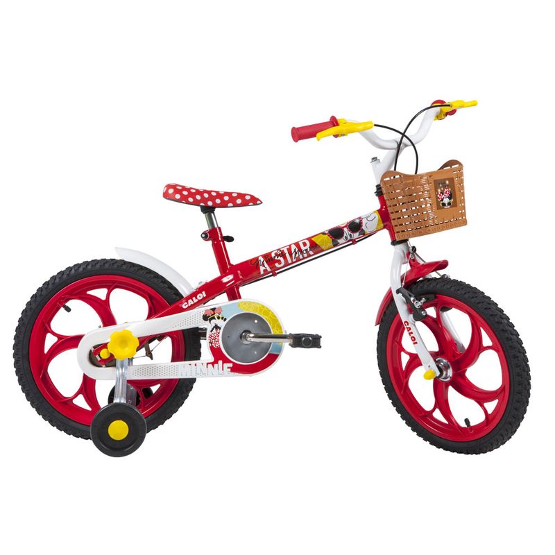 Bicicleta-ARO-16---Disney---Minnie-Mouse---Vermelho---Caloi