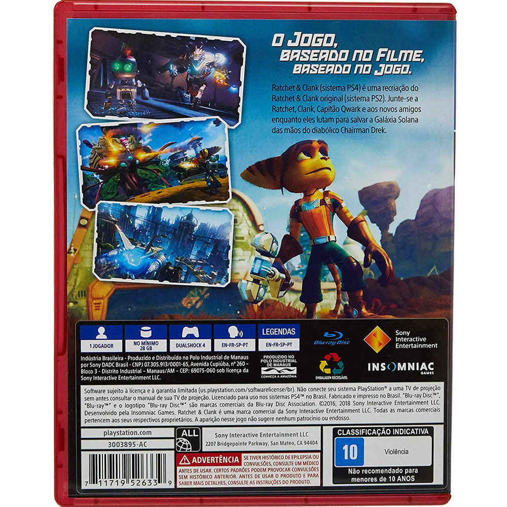 Jogo Ratchet Clank PS4 Hits