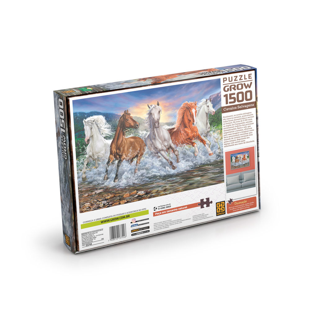 Puzzle 1500 peças Cavalos Selvagens - Loja Grow