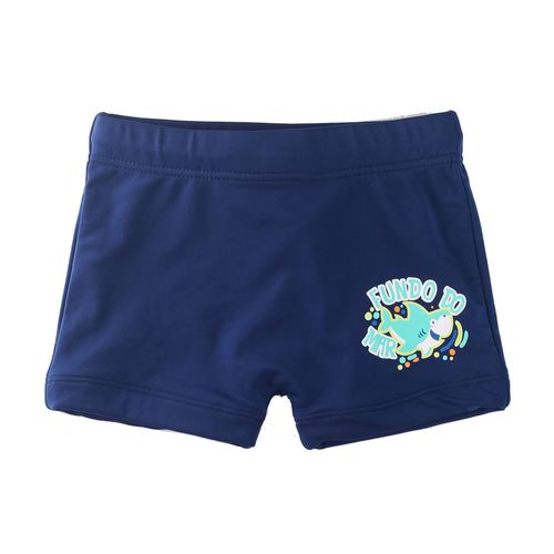Sunga Infantil - Boxer - Azul Marinho - Estampa Tubarão - Minimi