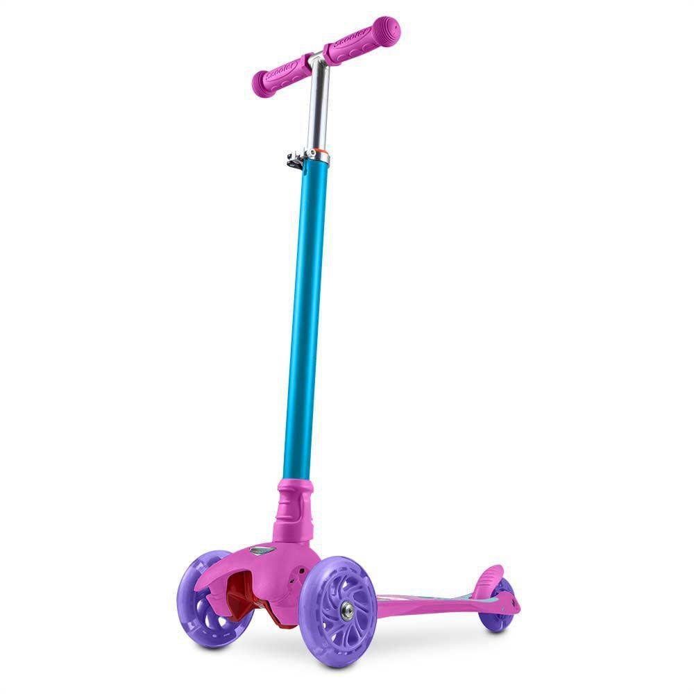 Patinete Rosa 3 Rodas Com Cesto Som E Led Havan Toys - HBR0444