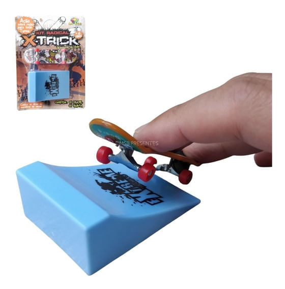 Brinquedo Skate De Dedo Com Rampa Obstáculo X-Trick
