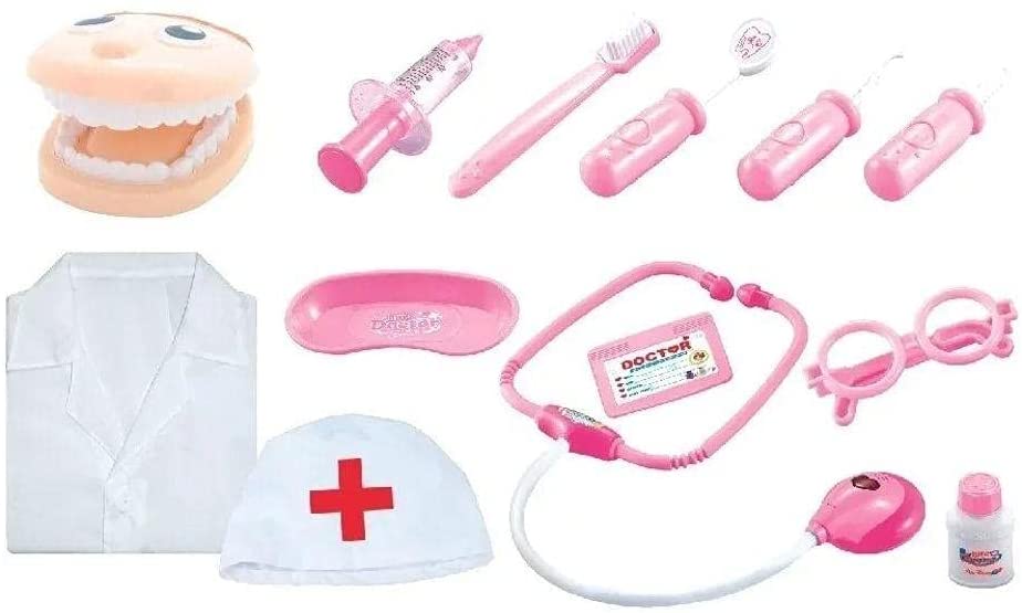 BRINQUEDO KIT DENTISTA GRANDE PARA MENINAS ROSA - FÊNIX