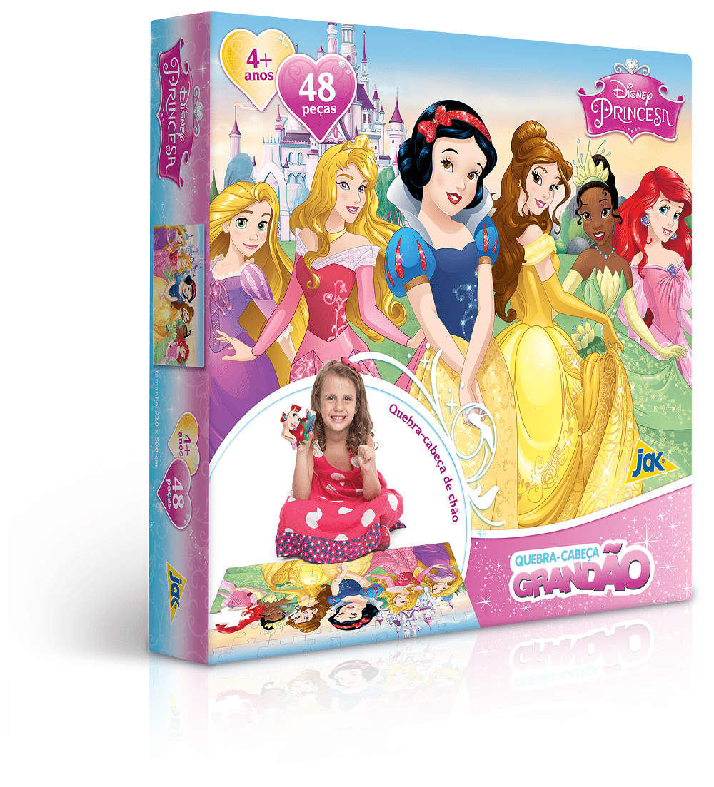 Quebra-Cabeça Grandão - Princesa Disney - 48 Peças - Jak - Ri Happy