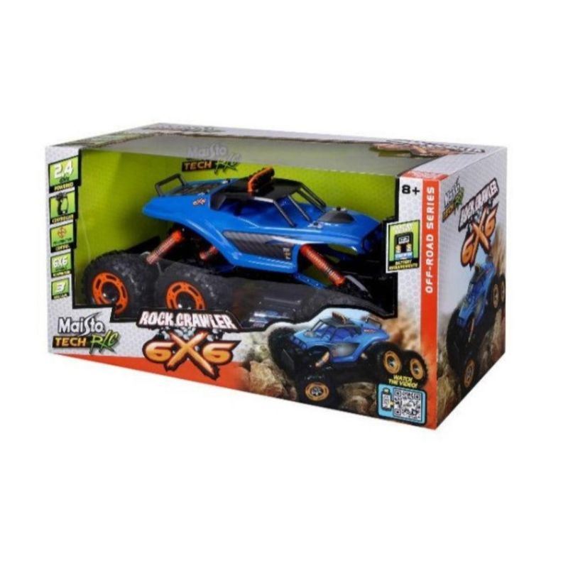 Carrinho-de-Controle-Remoto---Tech-RC---Off-Road-Series---Rock-Crawler-6x6---Maisto---Azul-1