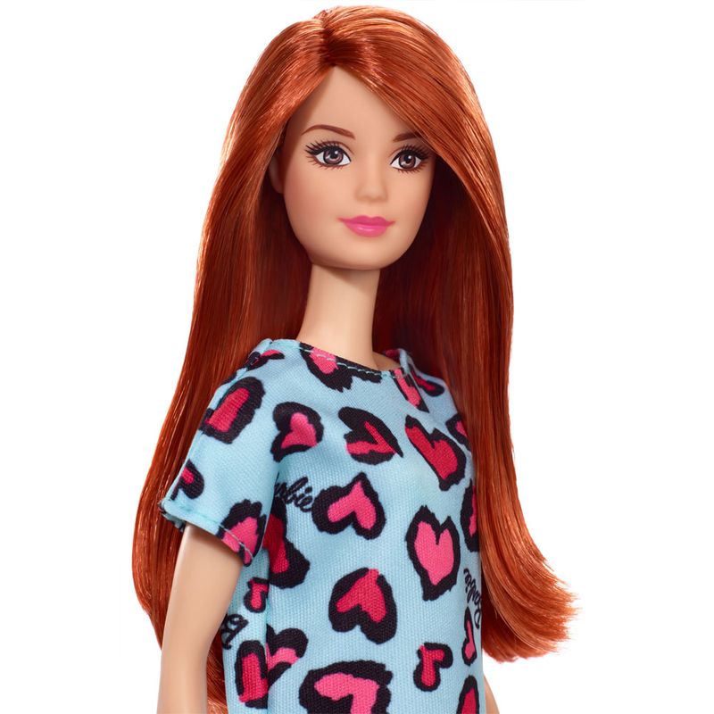 Boneca-Barbie---Fashion-And-Beauty---Ruiva-com-Vestido-Verde-de-Coracoes---Mattel_Detalhe