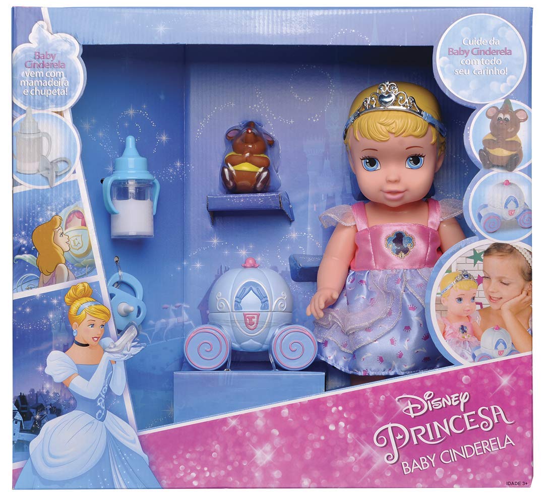 Boneca Princesas Disney Baby Cinderela com Acessórios Mimo