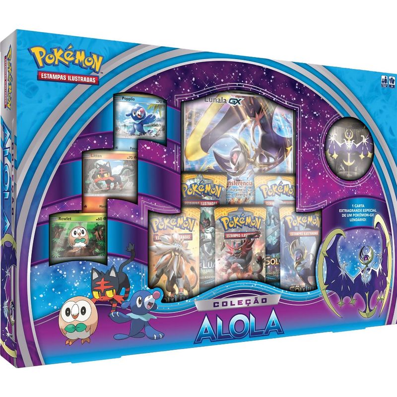 Pokemon Box - Coleção Alola - Lunala Gx - Azul - Ri Happy
