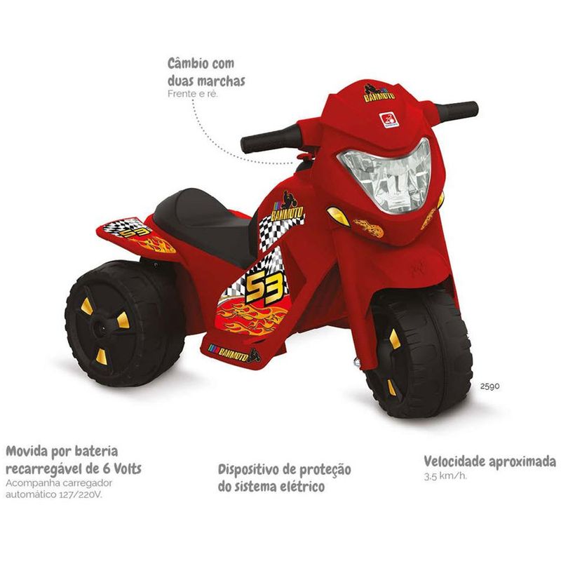 Triciclo-Eletrico-6V-Banmoto-Vermelha-Bandeirante_detalhe1