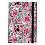 caderno-espiral-duplo-bullet-journal-princesas-disney-80-folhas-rosa-e-preto-dermiwil-37842_Frente