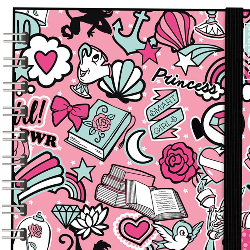 caderno-espiral-duplo-bullet-journal-princesas-disney-80-folhas-rosa-e-preto-dermiwil-37842_Detalhe1