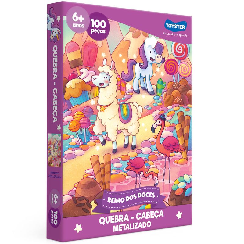 Quebra-Cabeca---100-Pecas---Reino-de-Doces---Toyster