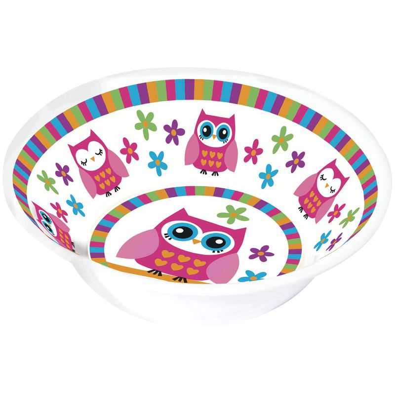 Bowl-de-Alimentacao---Melamina---Rosa---Corujinha---Minimi