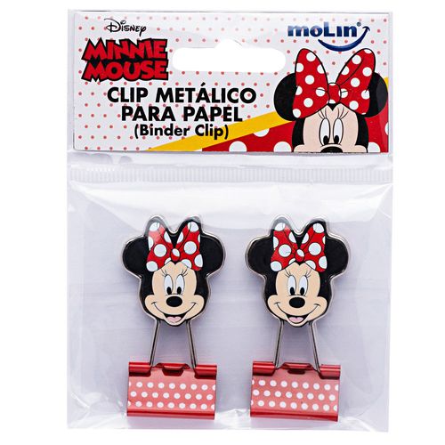 Conjunto de Clips Metálicos - Blinder Clip - 2 Unidades - Disney - Minnie Mouse - Molin
