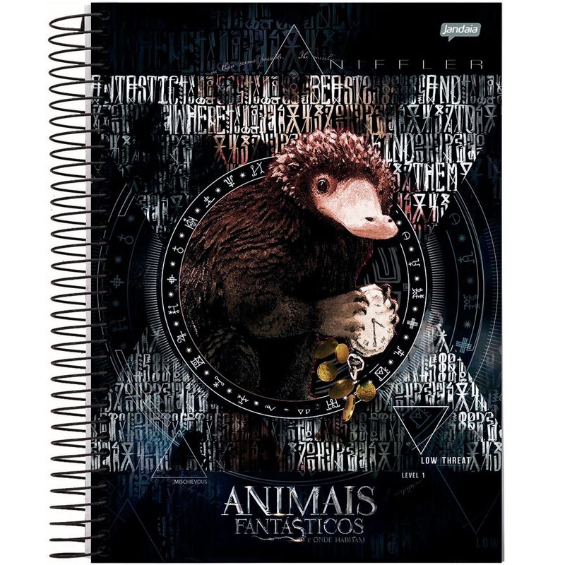 caderno-universitario-espiralado-capa-dura-10-materias-animais-fantasticos-200-folhas-jandaia-63608-20_Frente