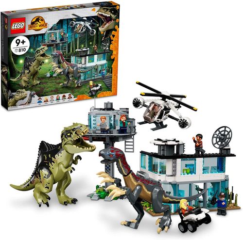 LEGO Jurassic World 76949 Kit de Construcao Dominion Giganotosaurus e Therizinosaurus Ataque com 658 Pecas para 6 Anos