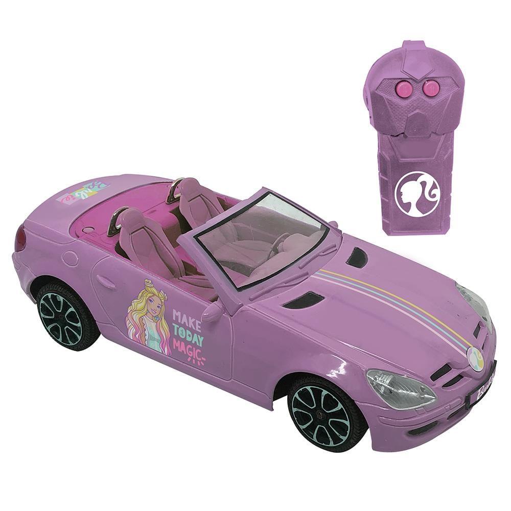 Carro De Controle Remoto Da Barbie Beuty 3 Funções Pink - Ri Happy