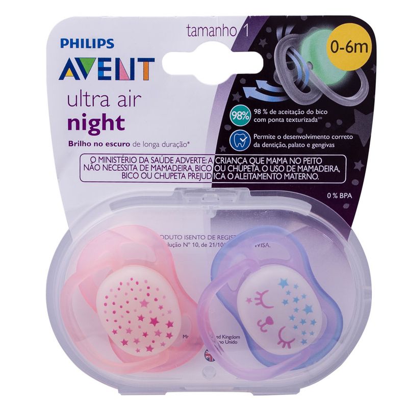 conjunto-com-2-chupetas-ultra-air-night-bico-de-silicone-0-a-6-meses-rosa-philips-avent-SCF376-12_Frente