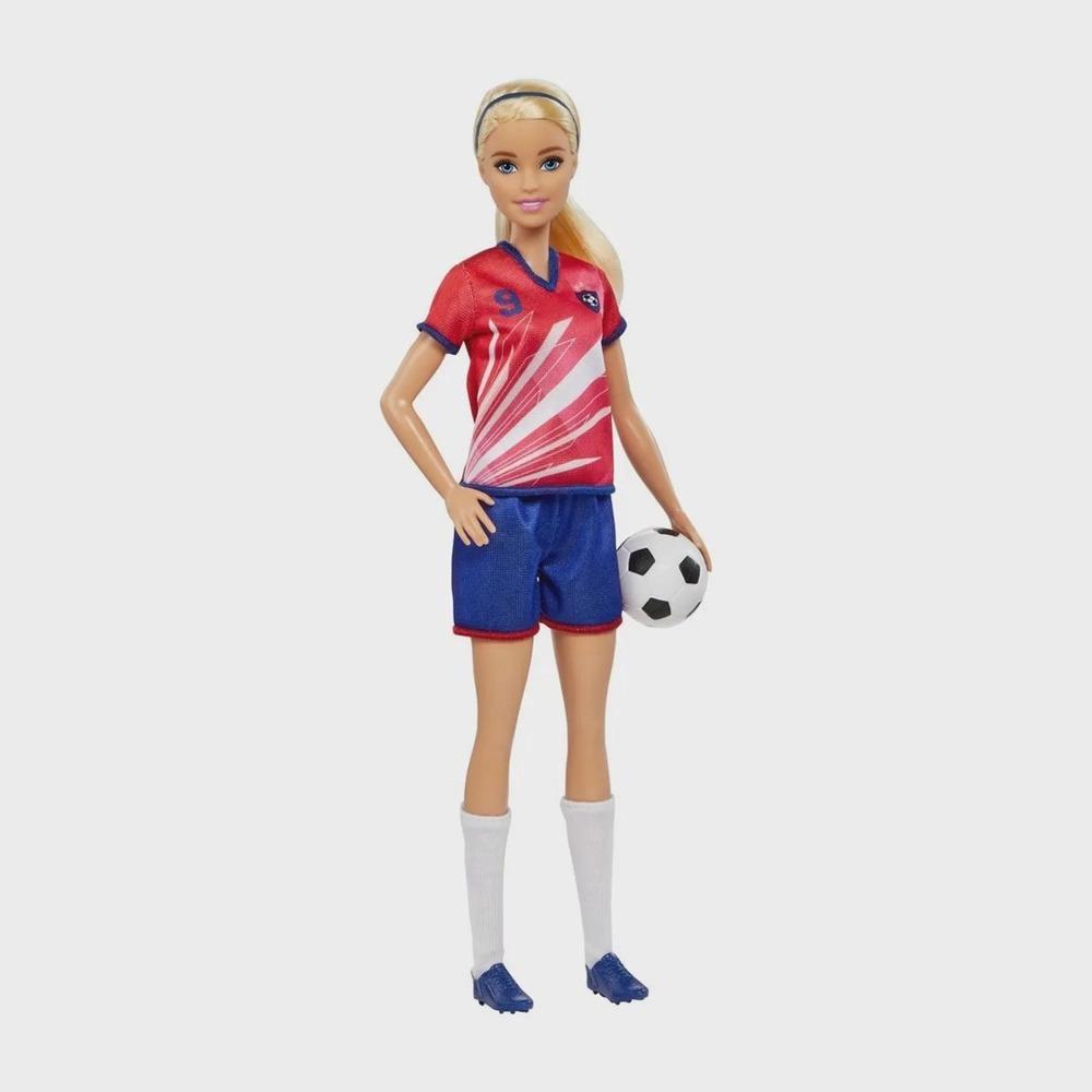 Boneca Barbie Jogadora De Futebol 30cm Loira Ed 2022