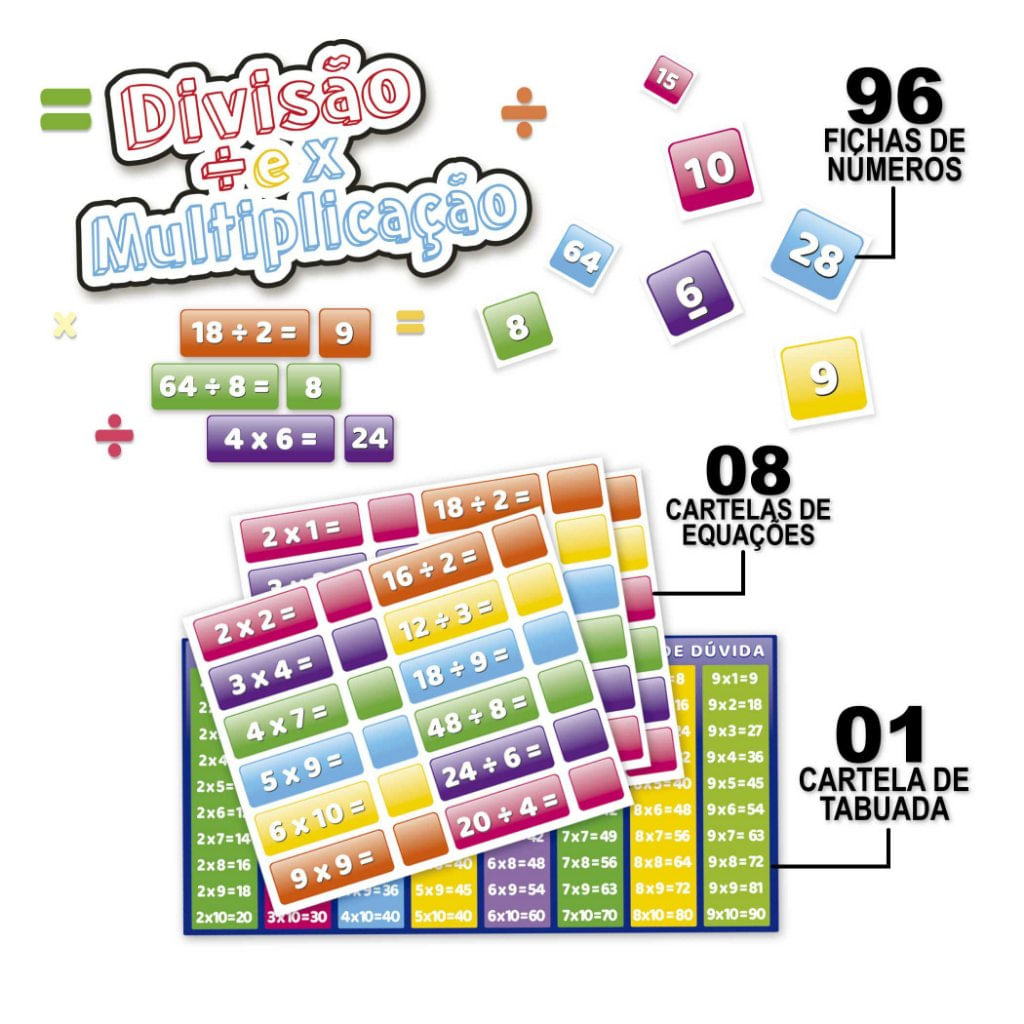 Jogo Educativo Escolar Matemática - Divisão e Multiplicação - Ri Happy