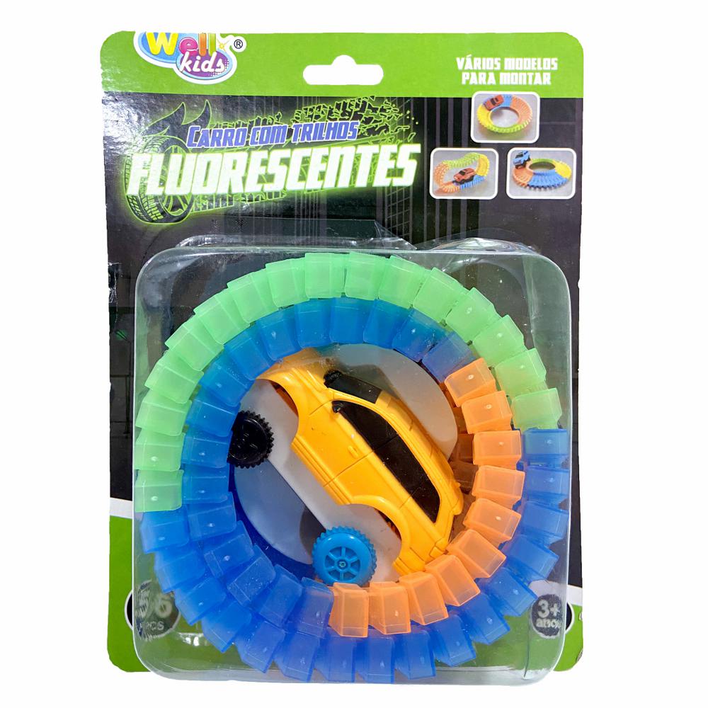 Pista De Carrinho Infantil De Brinquedo Fluorescente 128 Peç em Promoção na  Americanas