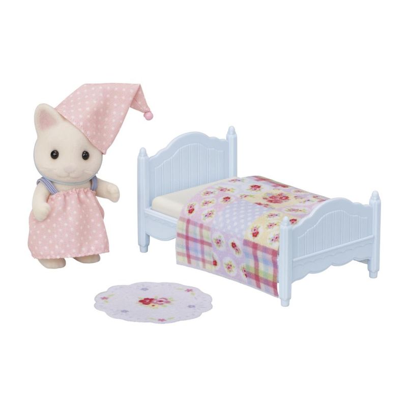 Conjunto-Cama-Figura-e-Acessorios---Sylvanian-Families---Menina-Gato-Primavera---Epoch-0