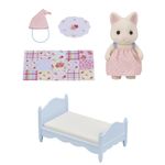 Conjunto-Cama-Figura-e-Acessorios---Sylvanian-Families---Menina-Gato-Primavera---Epoch-1