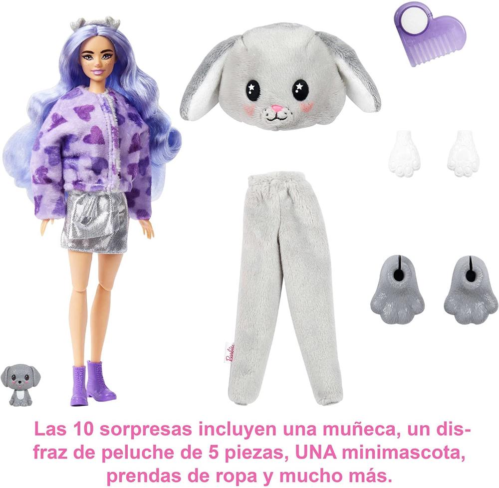 Barbie Cutie Revelação com Fantasia de Coelho e 10 Surpresas Incluindo 1  Mini Pet com Mudança de Cor - Ri Happy