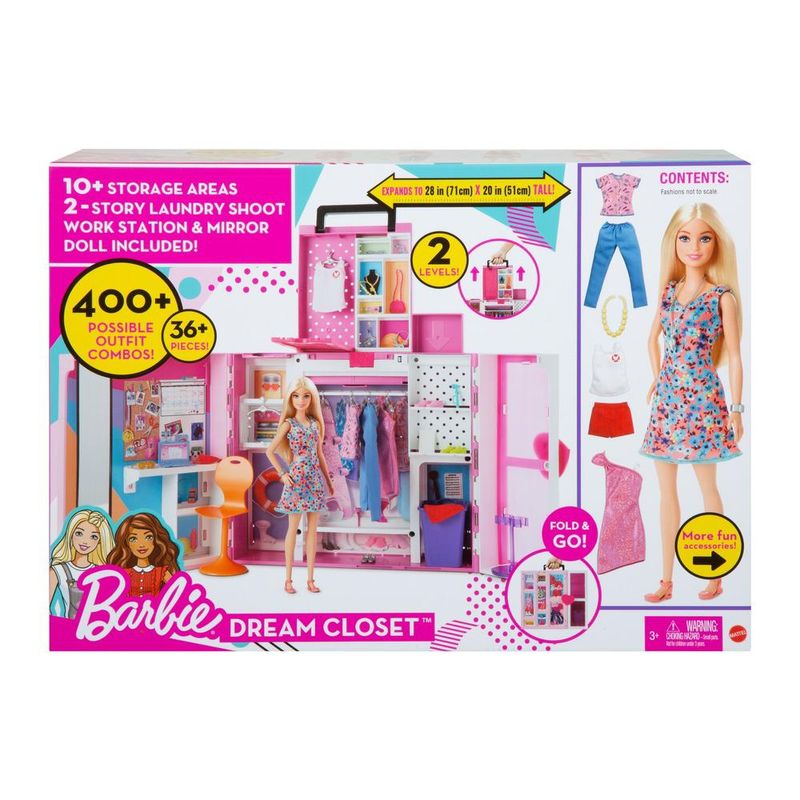 Closet Boneca Barbie com Caixas de Sapato - Guarda roupa