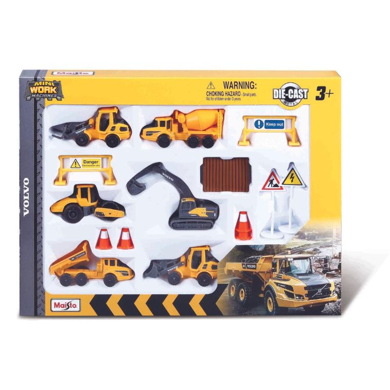 Conjunto-de-Mini-Veiculos---Volvo---Fresh-Metal---6-Carrinhos---Maisto---Amarelo-0