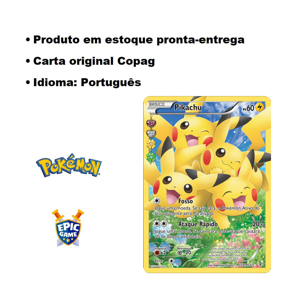 Pikachu Pokémon Carta Foil Em Português RC29/RC32 - Ri Happy